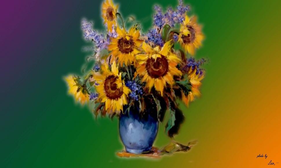 Reproduction Sunflowers Van Gogh Wallpaper,vase Hd - Sunflowers - HD Wallpaper 