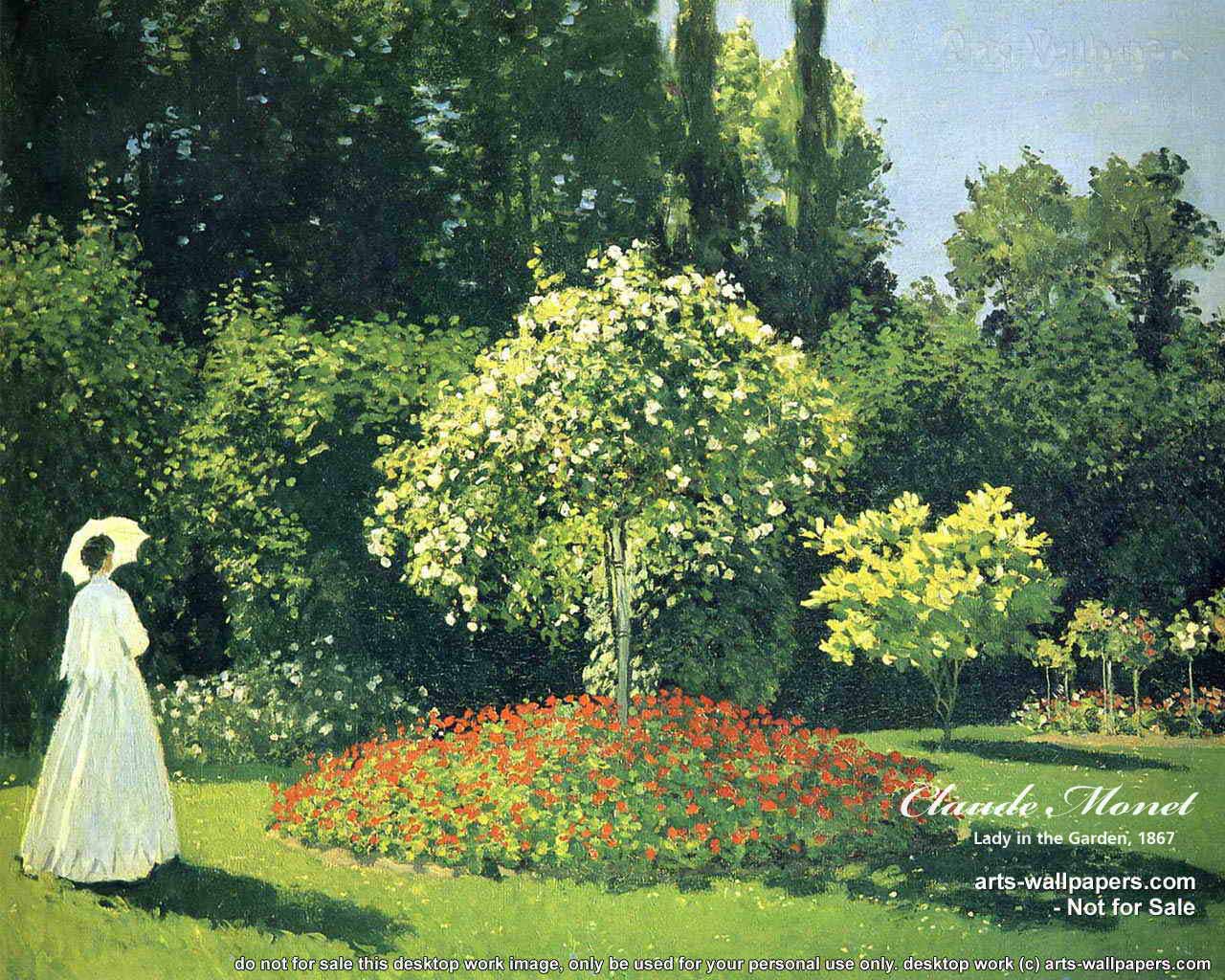 Woman In The Garden Monet - HD Wallpaper 