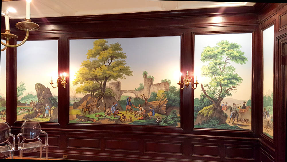 Papier Peint Scène De Chasse Zuber - HD Wallpaper 