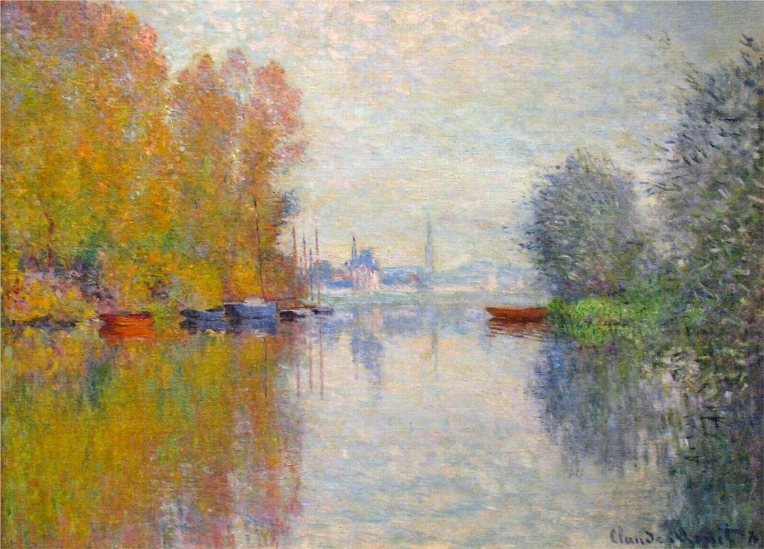 Claude Monet Autumn On The Seine Argenteuil - HD Wallpaper 