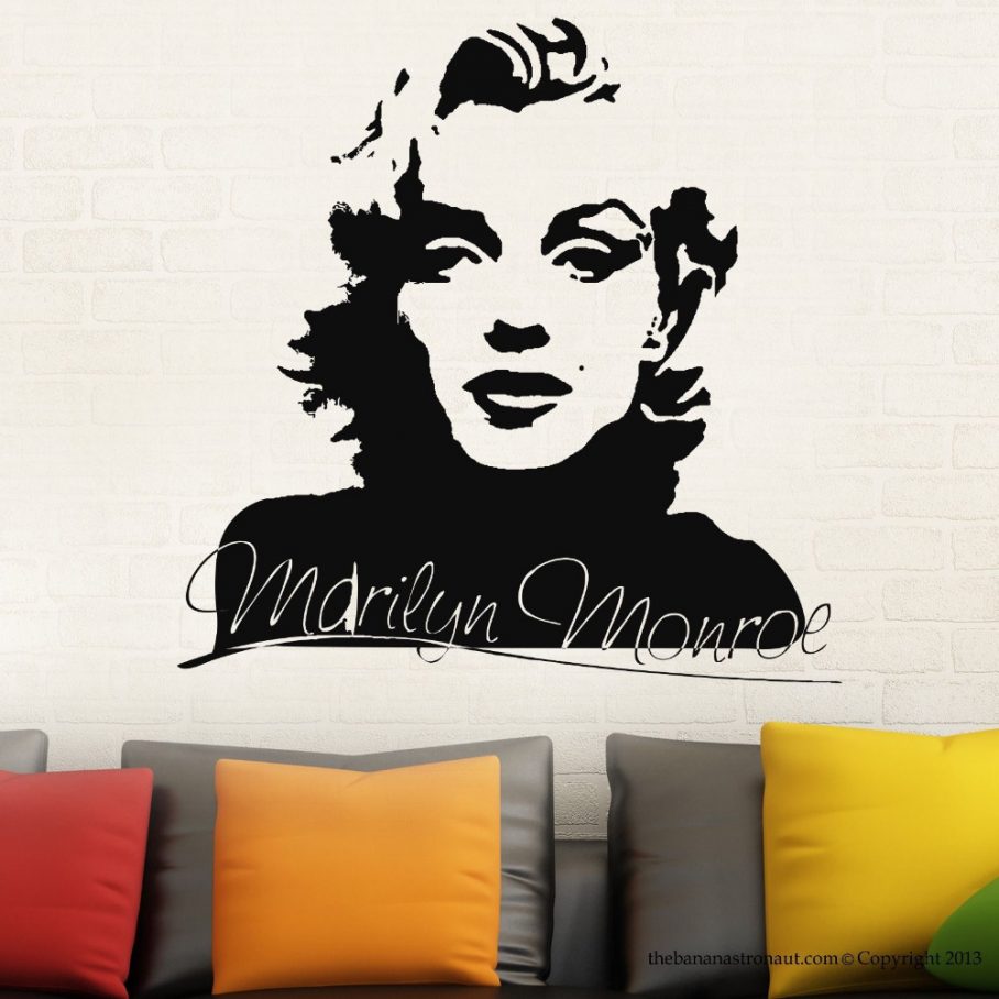 Marilyn Monroe Inspired Room Face Wall Decal With Quote - Marilyn Monroe Wall Stickers - HD Wallpaper 