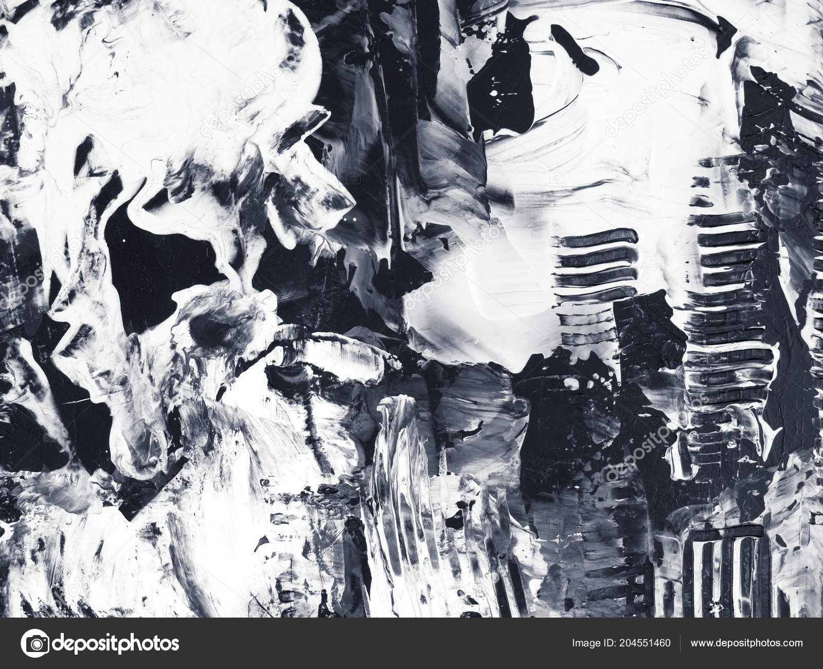 Black And White Acrylic Painting Abstract - HD Wallpaper 