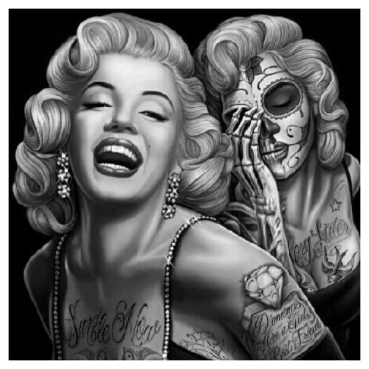 Tattooed Marilyn Monroe Wallpaper - Marilyn Monroe Tattoo Design - HD Wallpaper 