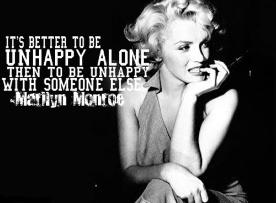 Marilyn Monroe Alone Quote - HD Wallpaper 