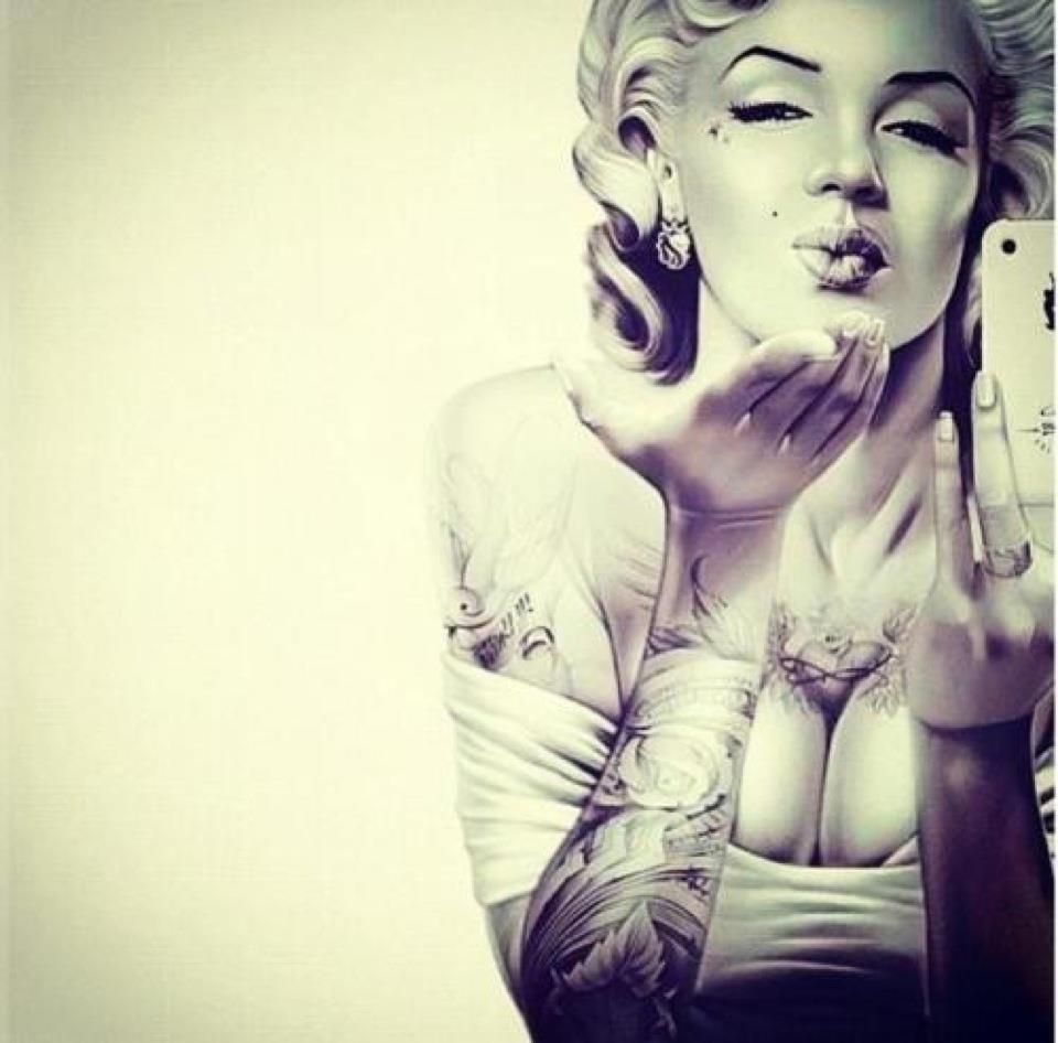 Marilyn Monroe Tattoo Pin Up - HD Wallpaper 