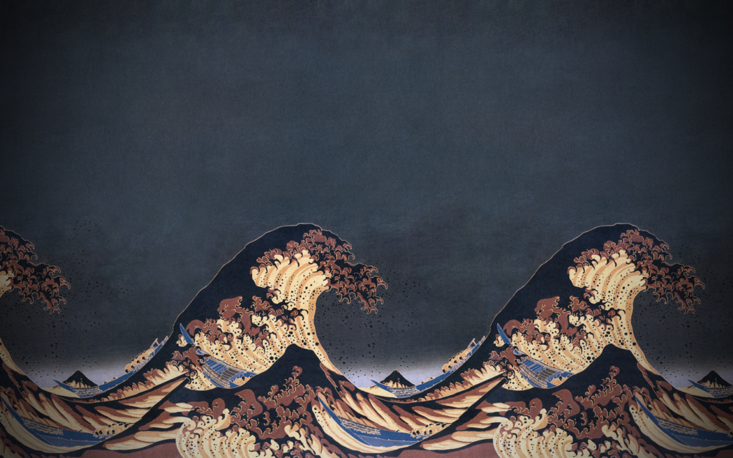 Nature, Blue, The Great Wave Off Kanagawa Wallpapers - Great Wave Off Kanagawa Extended - HD Wallpaper 