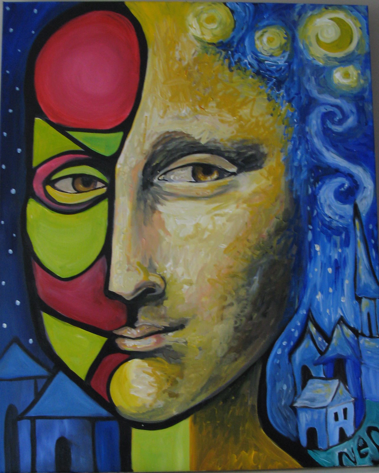 Cubist Art Wallpaper-4o8t95m - Cubism Mona Lisa - HD Wallpaper 