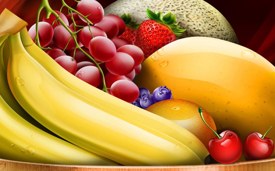 Fruits In A Basket Painting - HD Wallpaper 