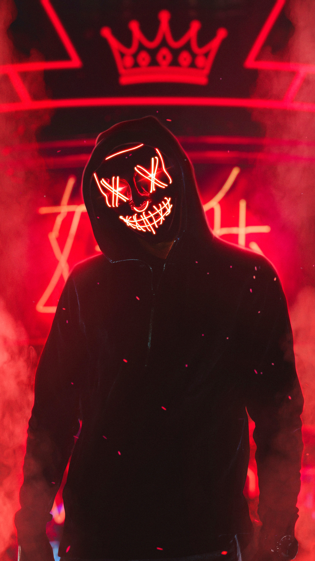 Neon Mask Guy Wallpaper - HD Wallpaper 