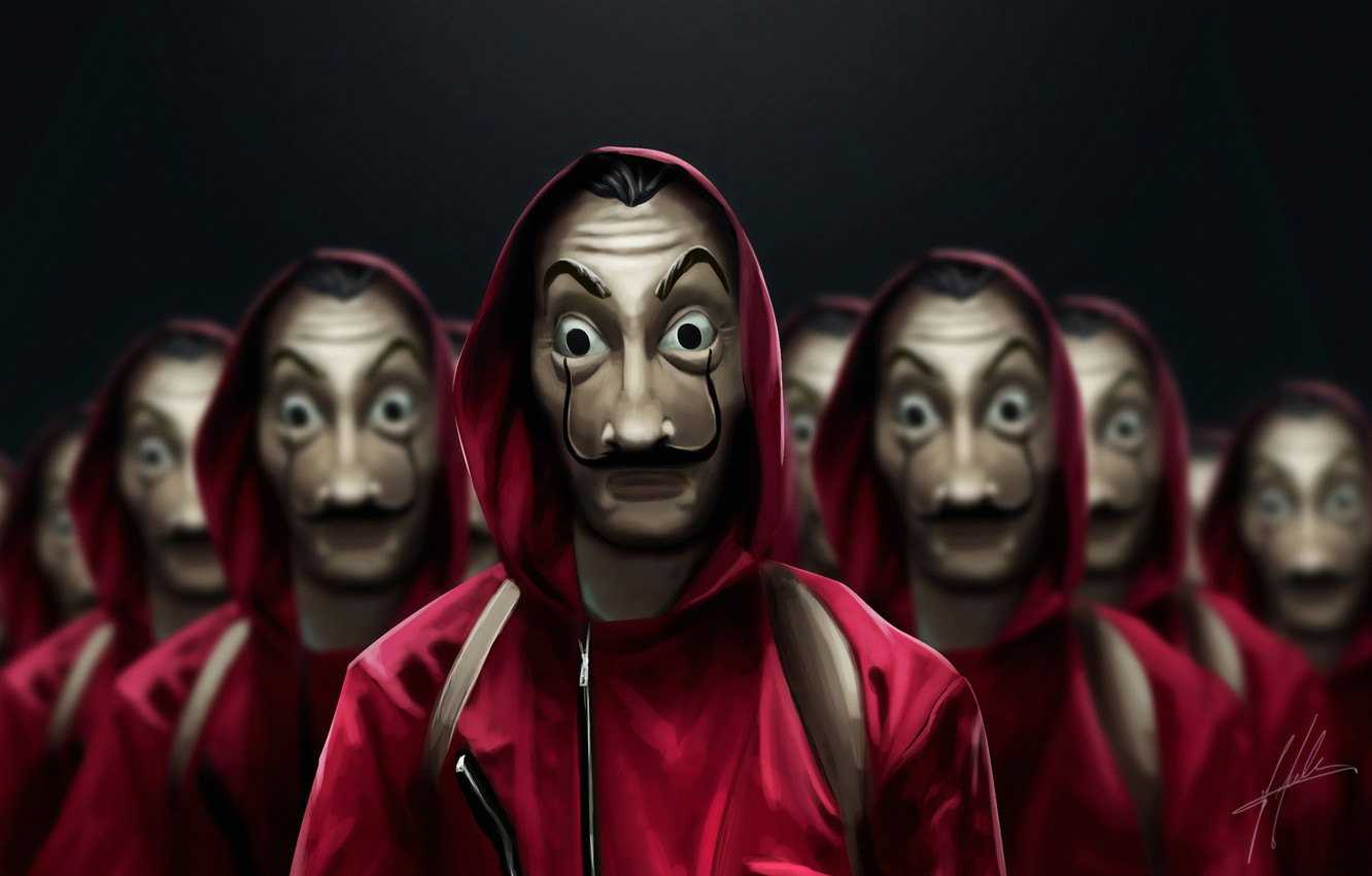 Photo Wallpaper People, Mask, The Series, Mask, Tv - La Casa De Papel - HD Wallpaper 