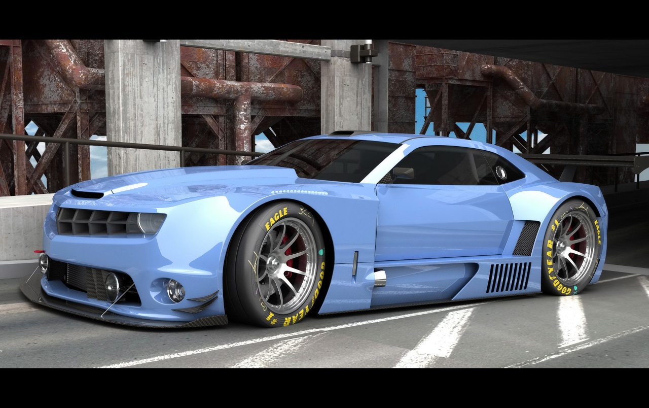 Camaro Alms Light Blue Wallpapers - Camaro Race Body Kit - HD Wallpaper 