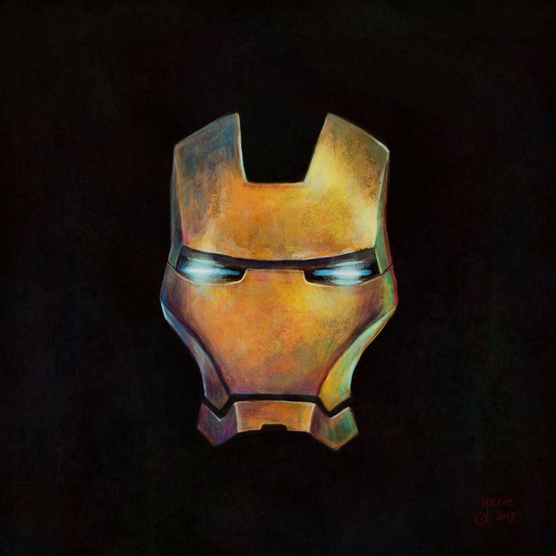 Iron Man Helmet Painting - HD Wallpaper 