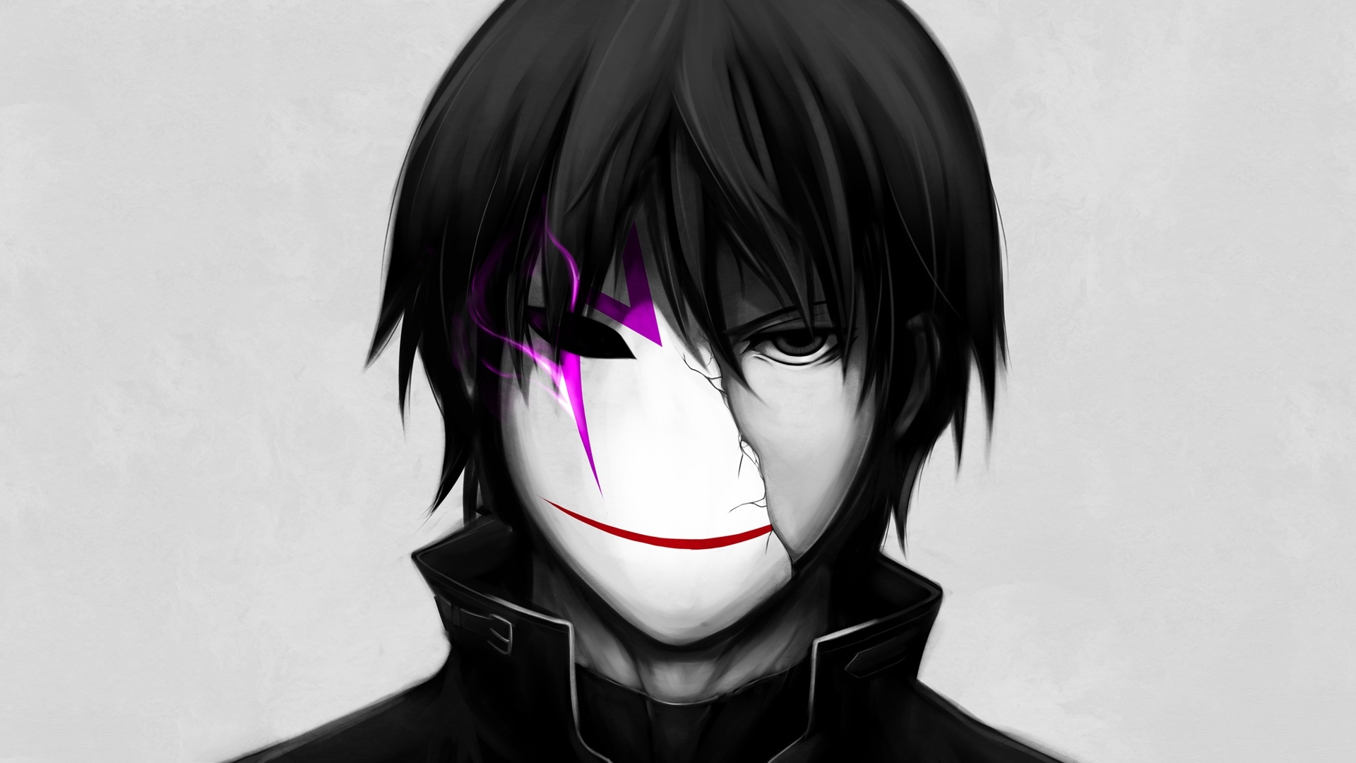 Darker Than Black, Hei, Mask, Broken - Anime Boy Black Hair Black Eyes - HD Wallpaper 