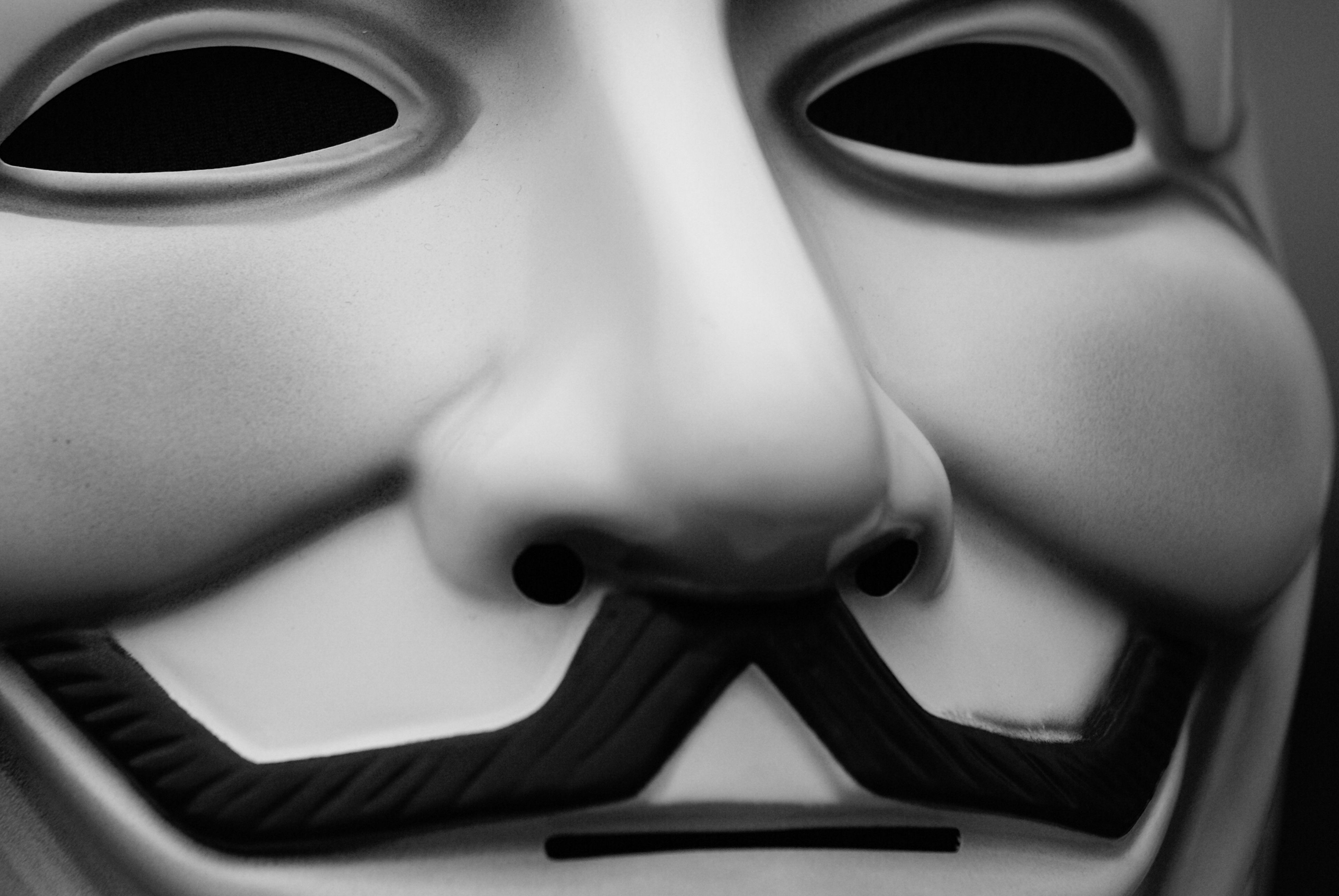 Hd Anonymous Mask White Background - HD Wallpaper 