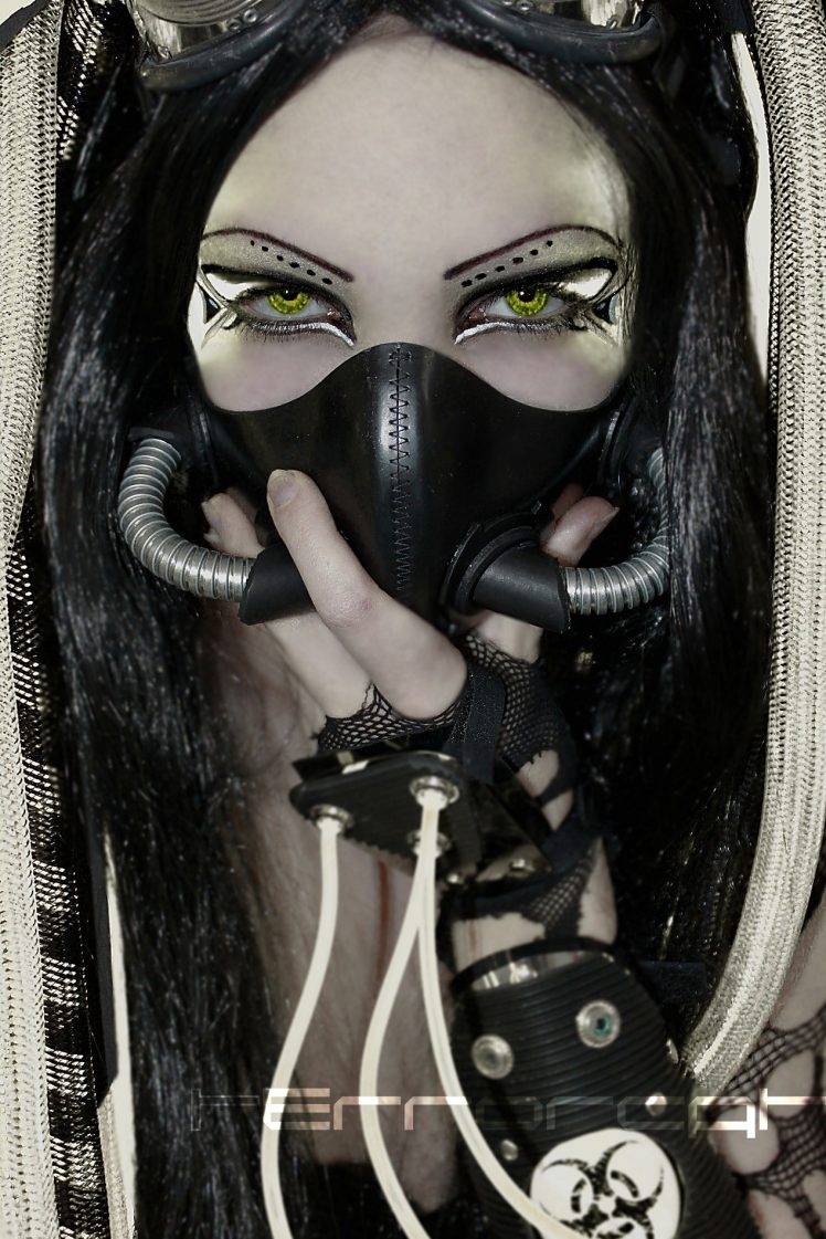 Cyberpunk Gas Mask Girl - HD Wallpaper 