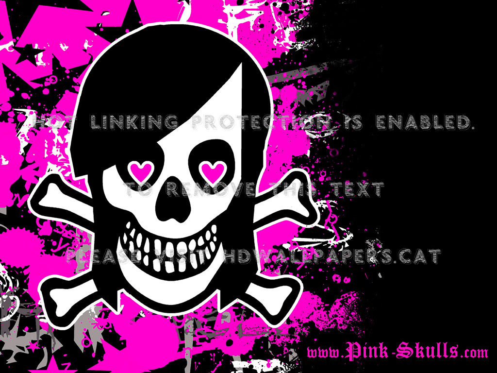 Emo Scene Girl Skull Kid Girly Pink - Emo Skull - HD Wallpaper 