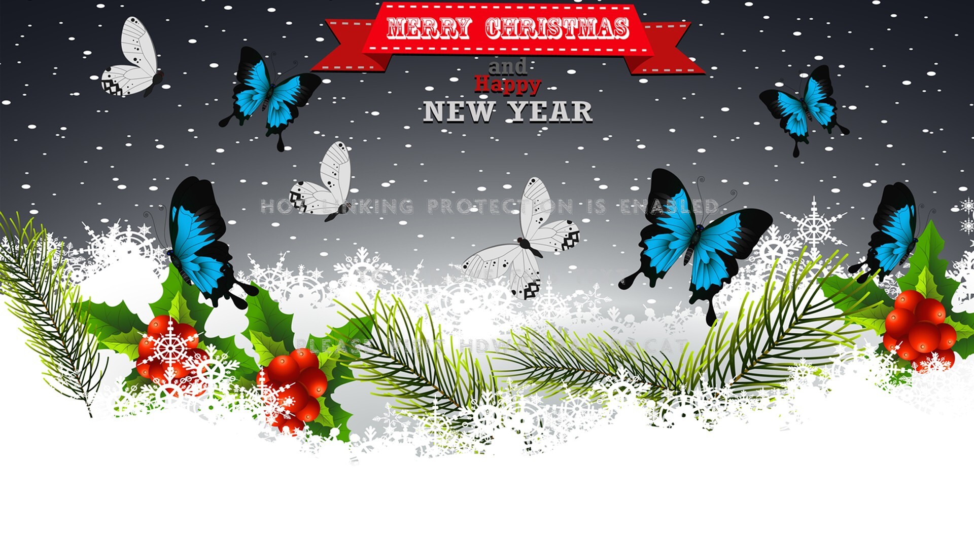 Snowflakes And Butterflies Feliz Navidad Christmas Wishes With