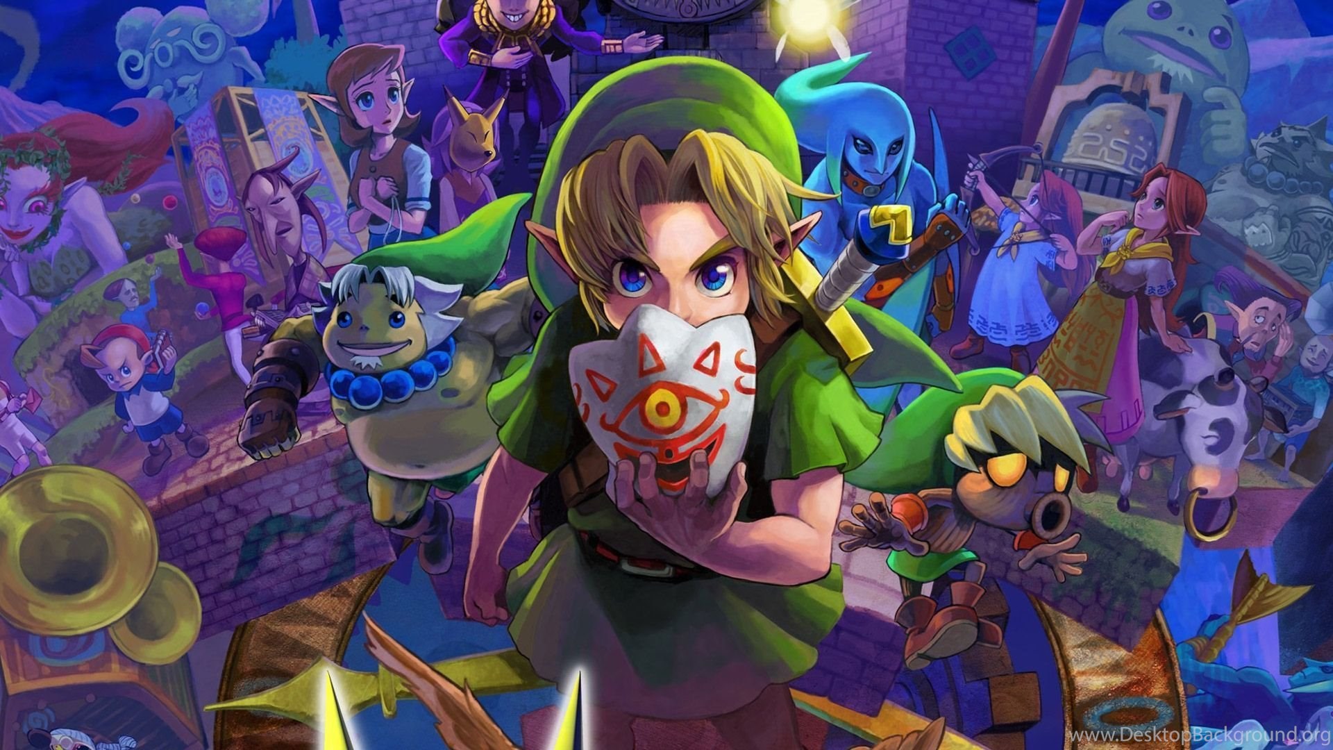 1080p Zelda Wallpaper - Zelda Majora's Mask Art - HD Wallpaper 