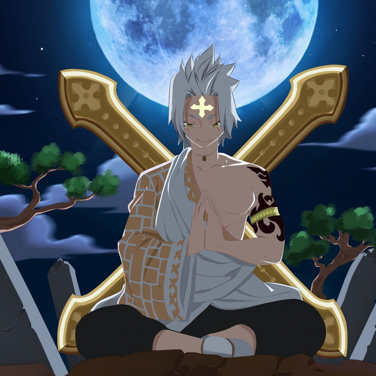 Zeref Dragneel, Fairy Tail, Meditation, Anime Boy, - Fairy Tail Zeref Wallpaper Hd - HD Wallpaper 