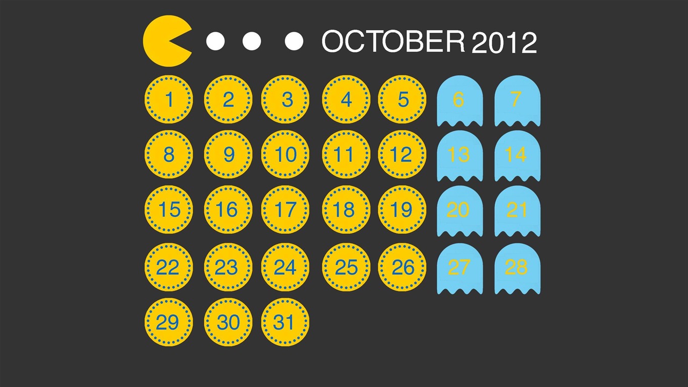 Pac Man-october 2012 Calendar Wallpaper2012 - Tricky Test Level 24 - HD Wallpaper 