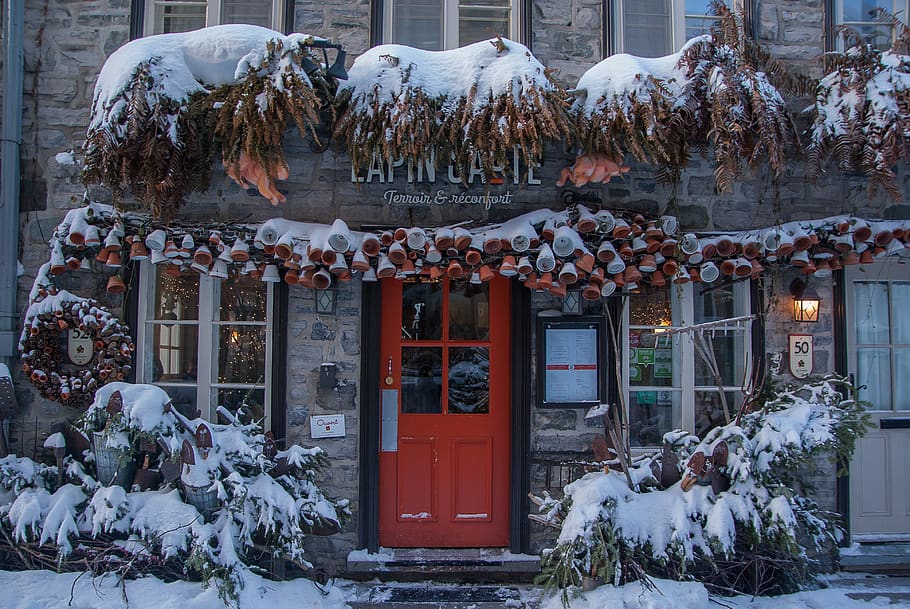 Québec, Old Town, Facade, Snow Time, Cold Temperature, - HD Wallpaper 