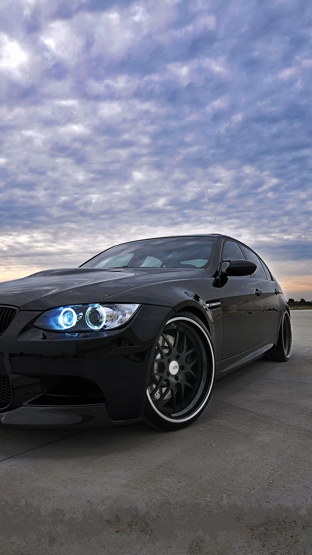 M3, Black, Sky, The Sky, Palm Trees, Sunset, Bmw, Clouds, - Bmw E90 - HD Wallpaper 