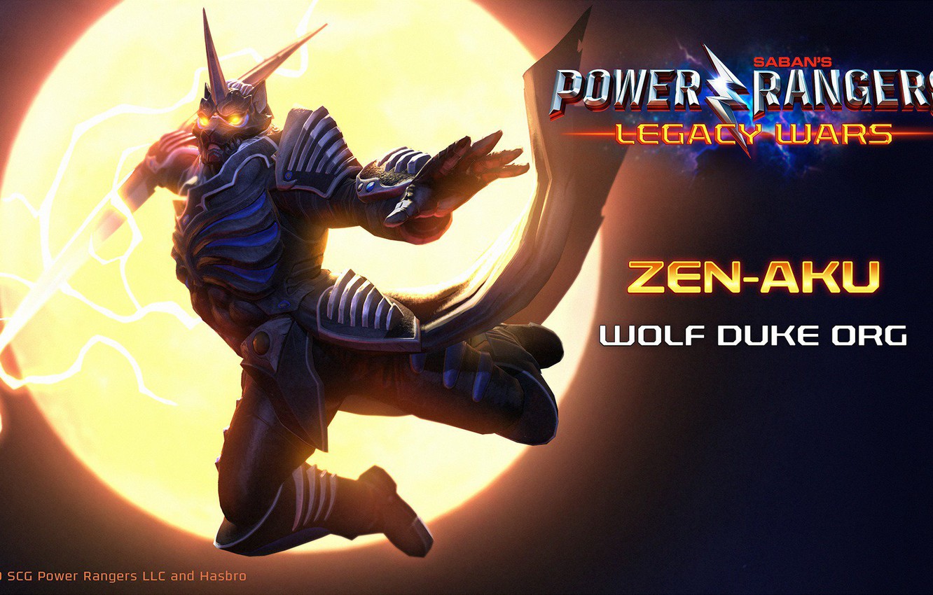 Photo Wallpaper Wolf, Moon, Game, Weapon, Wolf, The - Power Rangers Legacy Wars Zen Aku - HD Wallpaper 