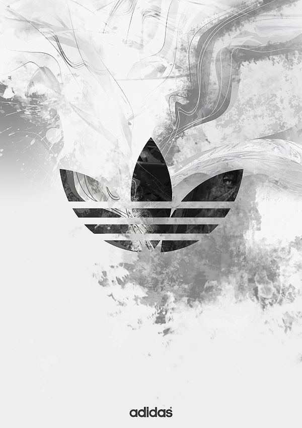 Adidas Wallpaper In Black And White - HD Wallpaper 