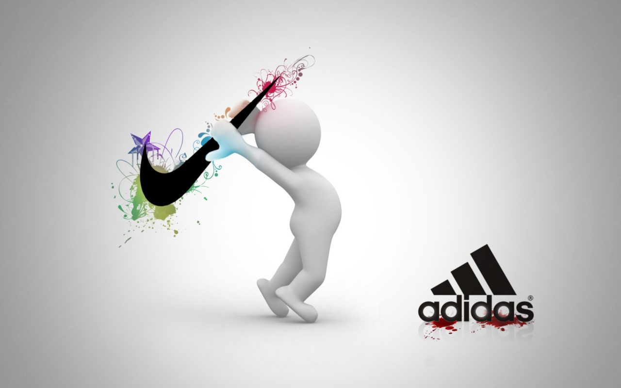 Gray, Nike, Adidas, Competition, Graphics - Адидас Обои - HD Wallpaper 