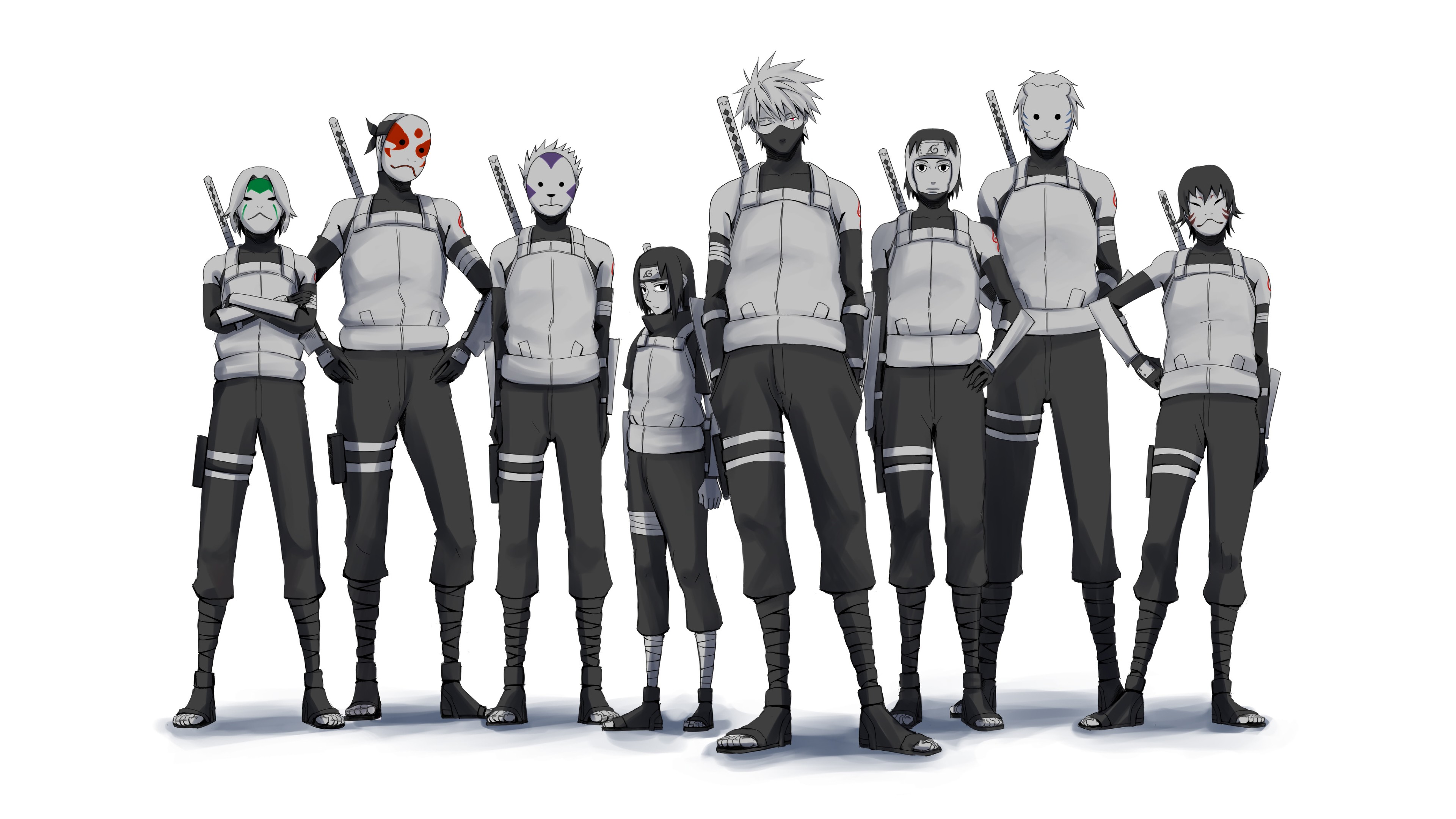 Anbu, Squad, Kakashi, Itachi, Yamato, 4k, - Anbu Naruto - 3840x2160  Wallpaper 