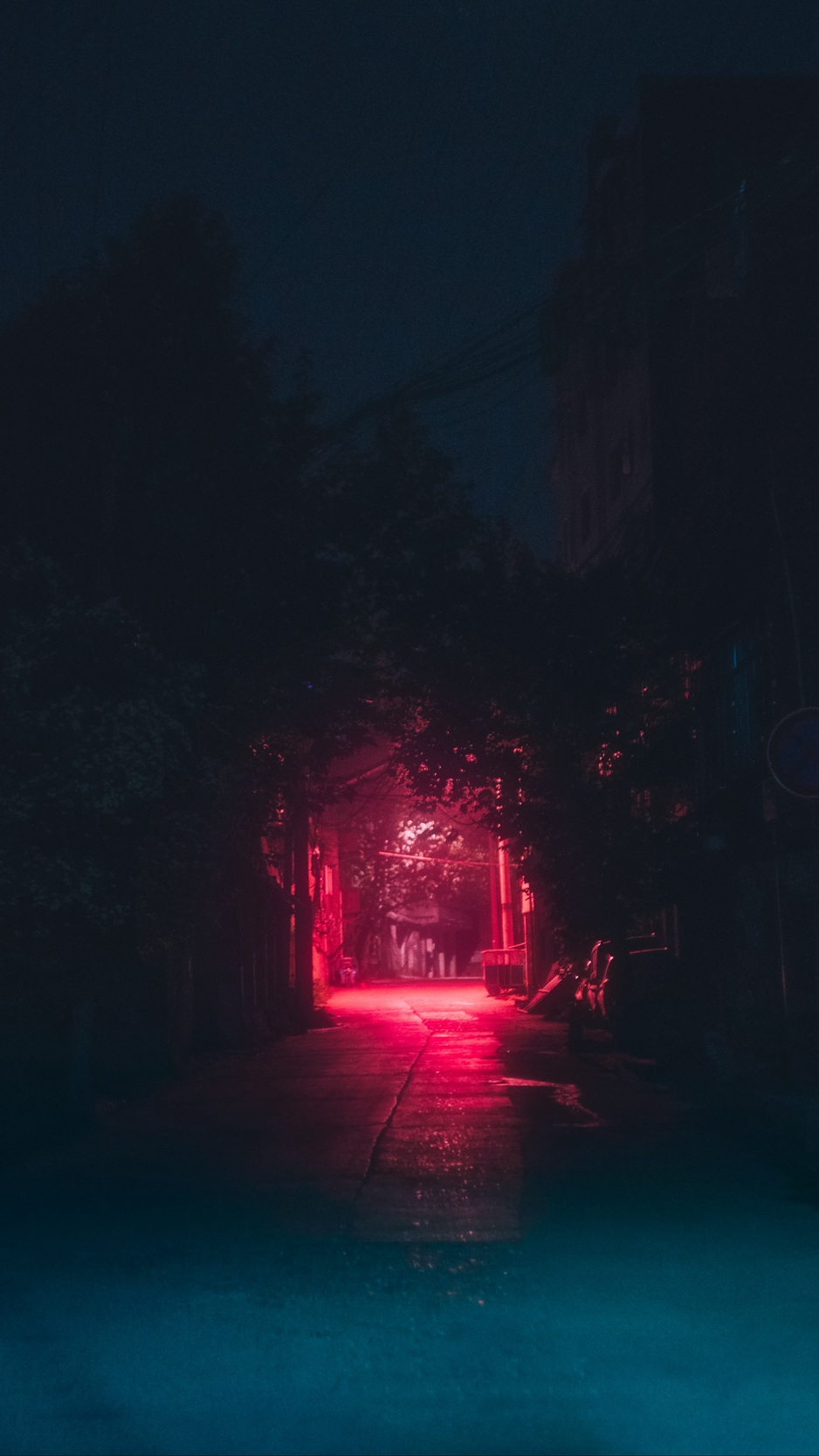 Wallpaper Lane, Night, Dark, Urban, Lighting, Red - Black Wallpaper Lane - HD Wallpaper 