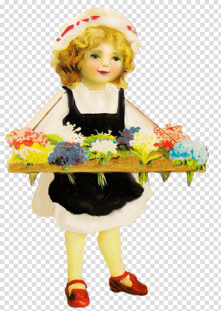 Vintage Flower Girl, Girl Wearing Black Apron Transparent - Clip Art - HD Wallpaper 