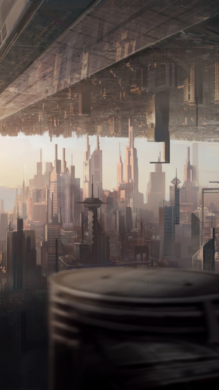 Futuristic Upside Down City - HD Wallpaper 