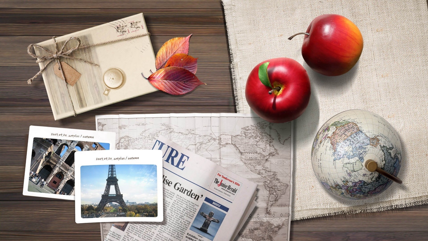 Wallpaper Travel, Apple, Drawings, Photographs, Table - Food Travel Wallpaper Hd - HD Wallpaper 