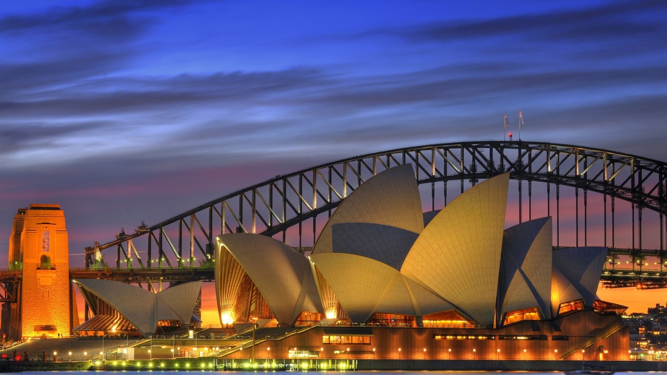 Sydney Harbour Bridge Stunning Wallpaper Hd - Sydney Opera House And Harbour Bridge - HD Wallpaper 