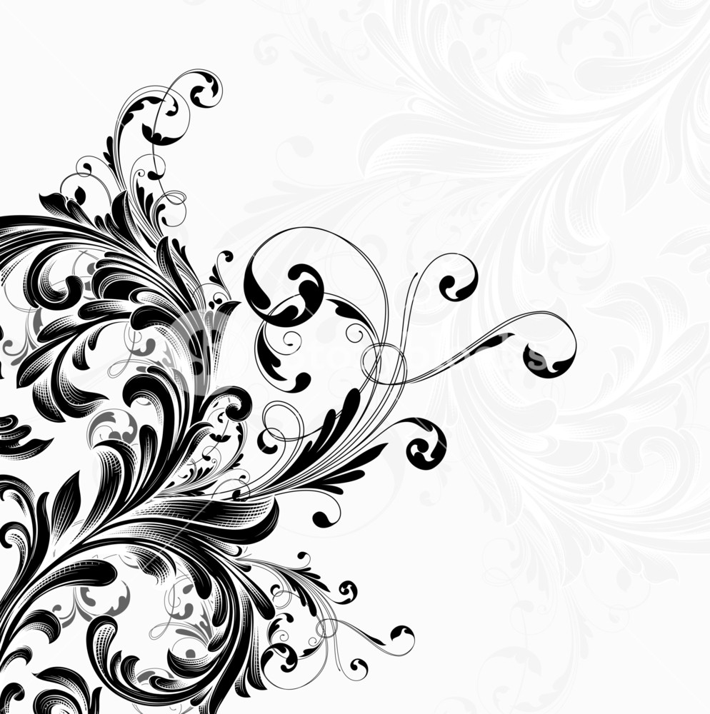 Завитушки Чб - HD Wallpaper 