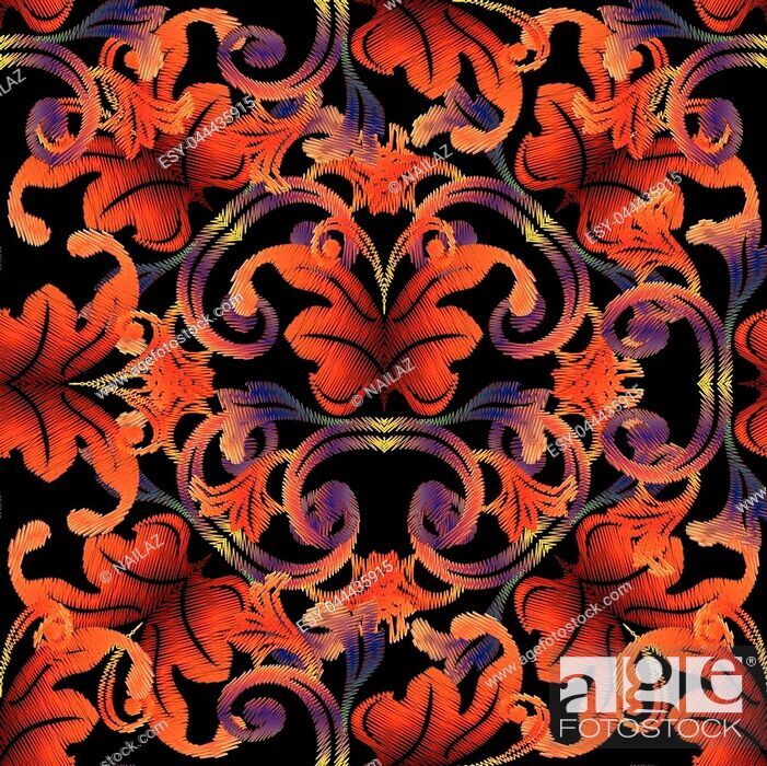 Baroque Tapestry Seamless Pattern - Tapestry Antique Pattern - HD Wallpaper 