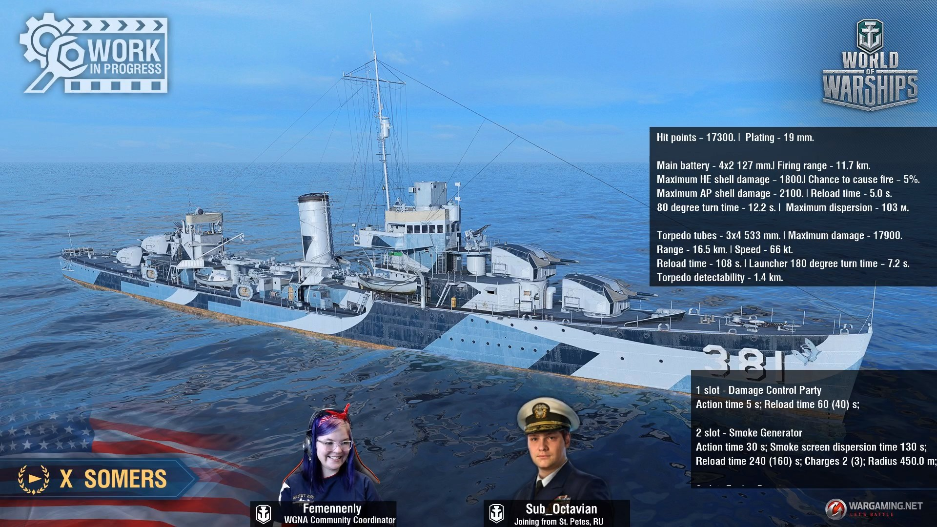 Ft1gcmp - World Of Warships Somers - HD Wallpaper 