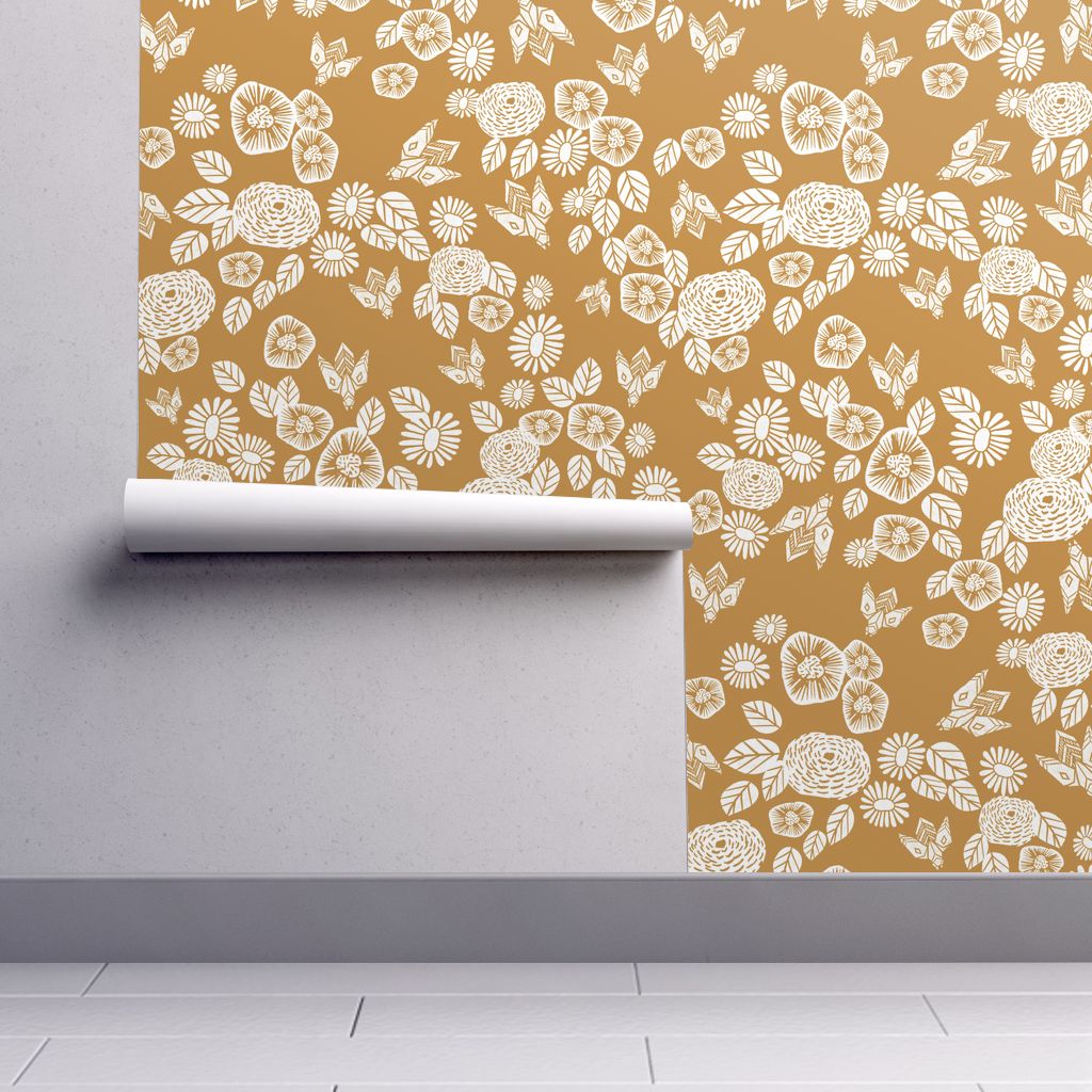 Mustard Yellow Floral 1024x1024 Wallpaper teahub.io