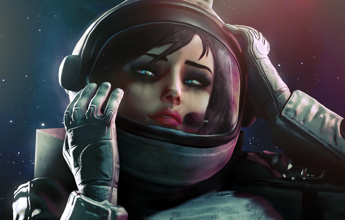 Photo Wallpaper Girl, Space, Face, Astronaut, The Suit, - Bioshock 4 - HD Wallpaper 