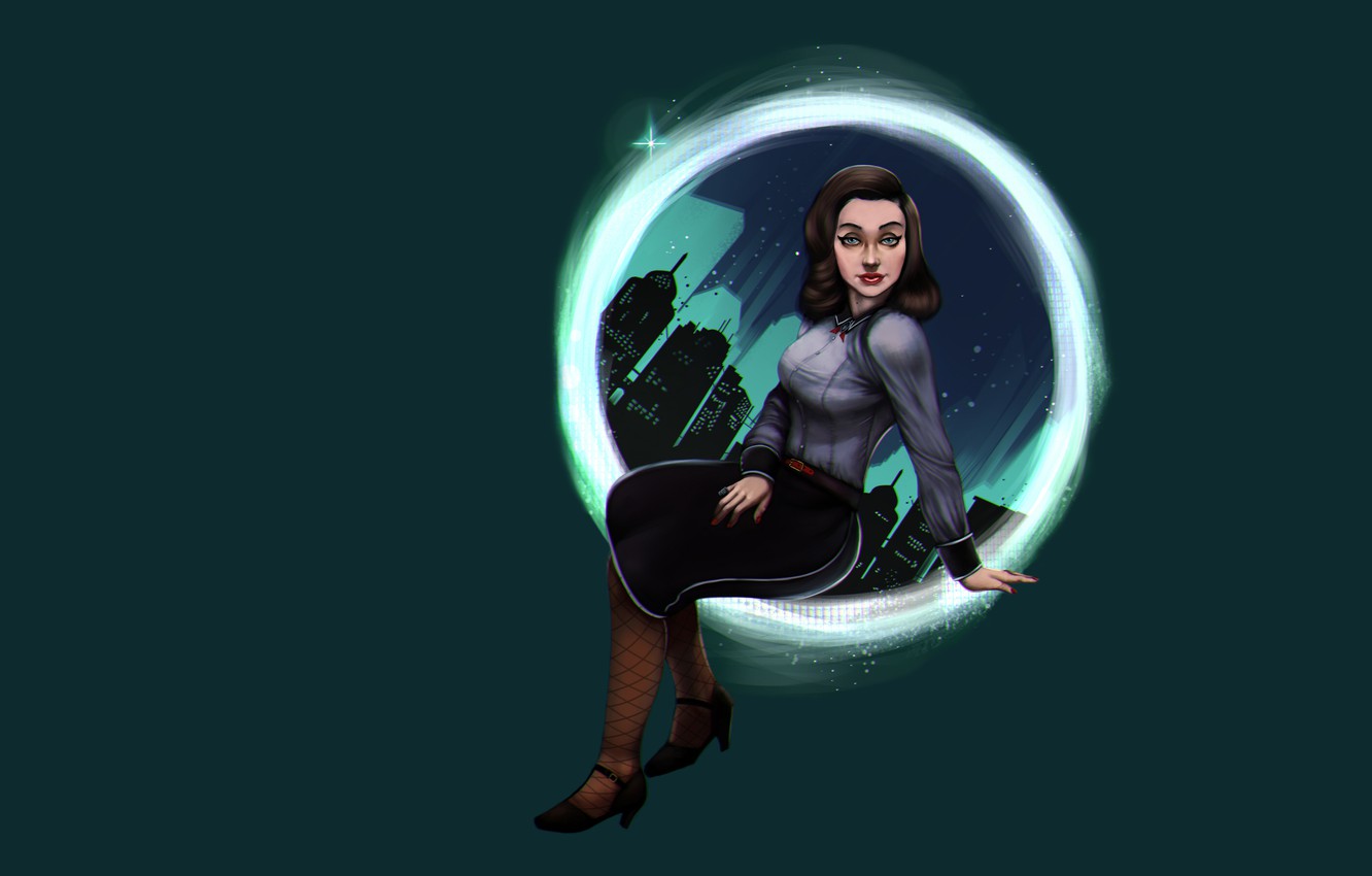 Photo Wallpaper Girl, Retro, The Dark Background, Bioshok, - Bioshock Burial At Sea Wallpaper Phone - HD Wallpaper 