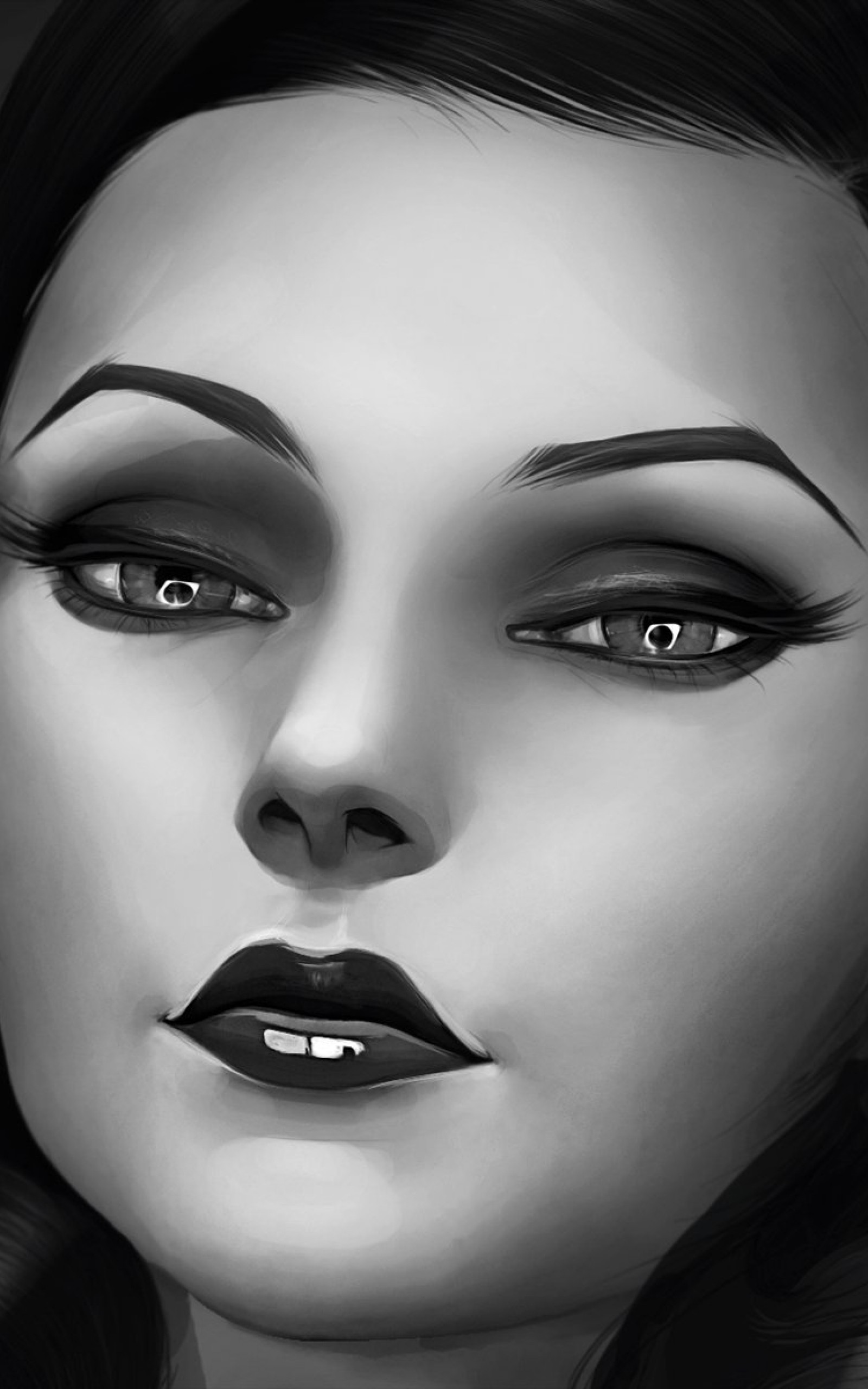 Anna Dewitt, Bioshock Infinite, Elizabeth, Monochrome - Elizabeth Bioshock Infinite Burial At Sea - HD Wallpaper 