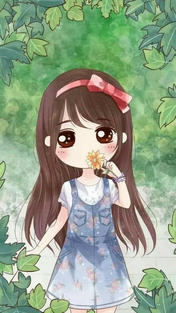 Kawaii Wallpaper Cute Girl Cartoon - HD Wallpaper 