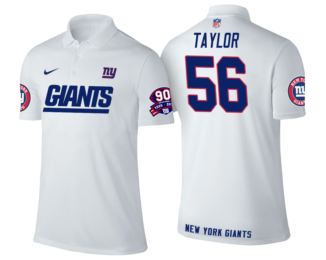 Lawrence Taylor White 90th Anniversary Logo Player - Logos And Uniforms Of The New York Giants - HD Wallpaper 