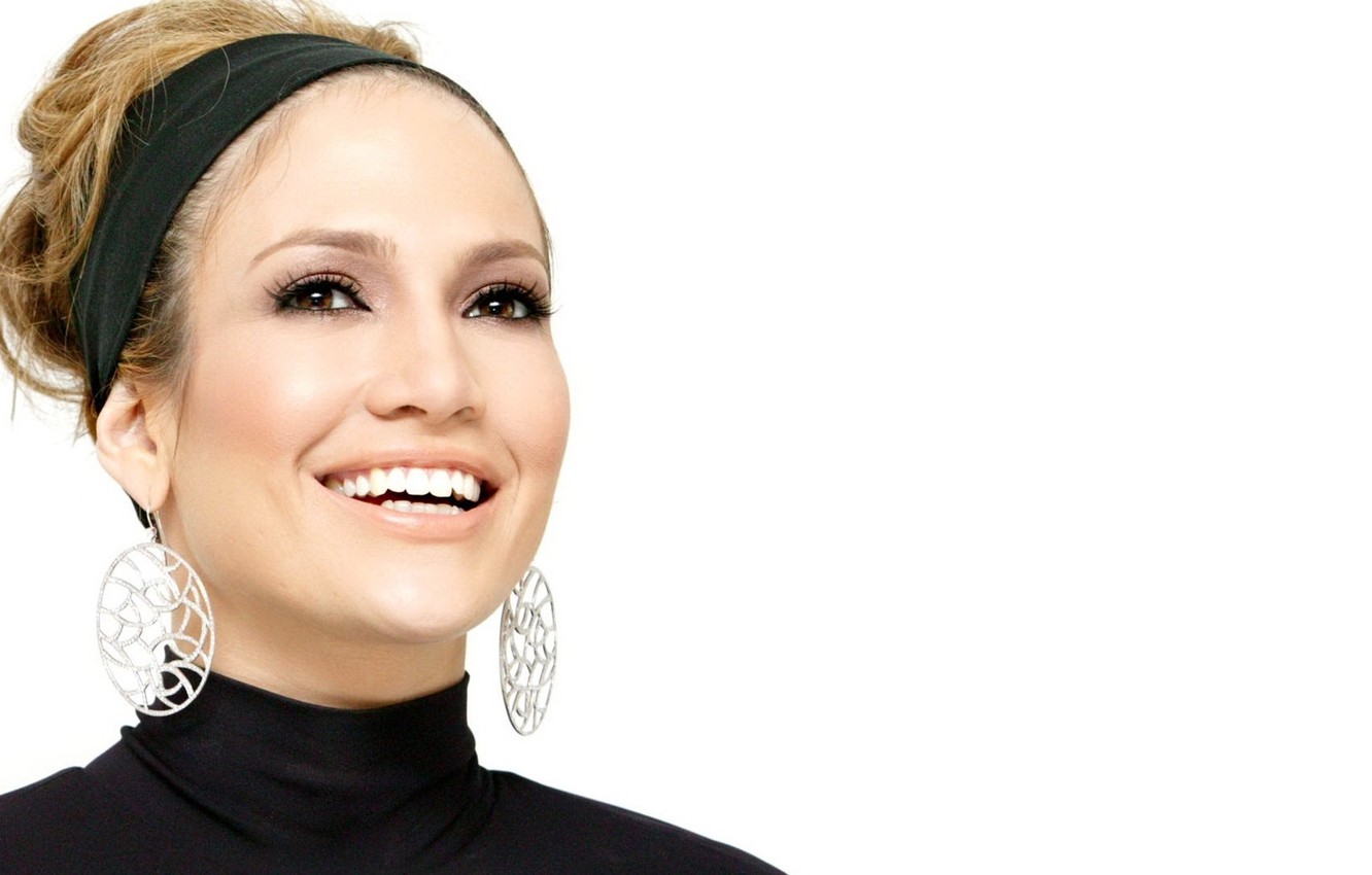 Photo Wallpaper Smile, Makeup, Actress, Singer, Jennifer - Jennifer Lopez White Background - HD Wallpaper 