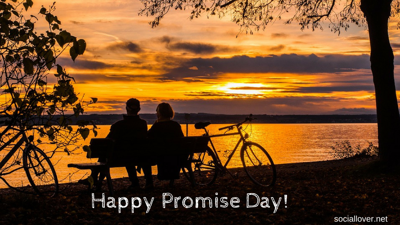 Promise Day Image Hd - Couple Sitting On Bench Near Lake - HD Wallpaper 
