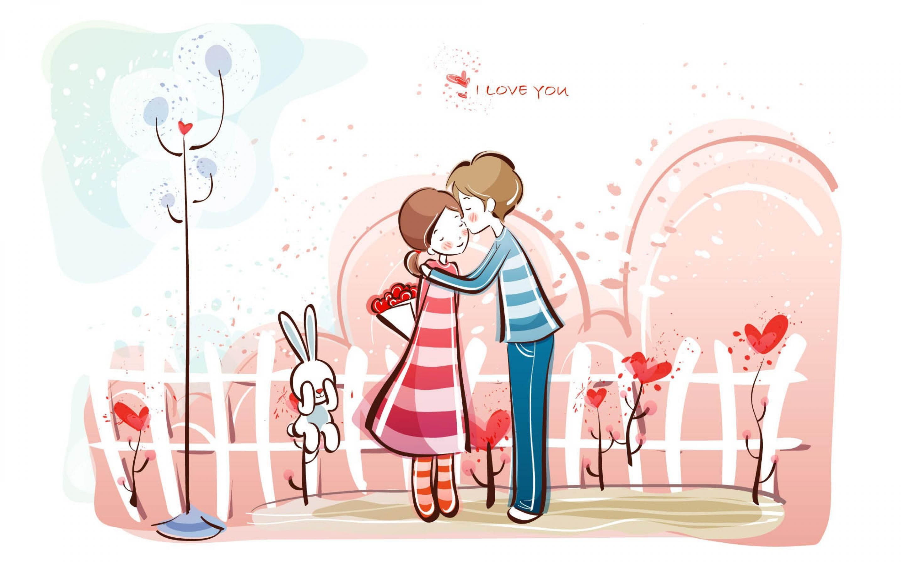 Valentine Day Photo Cartoon - HD Wallpaper 