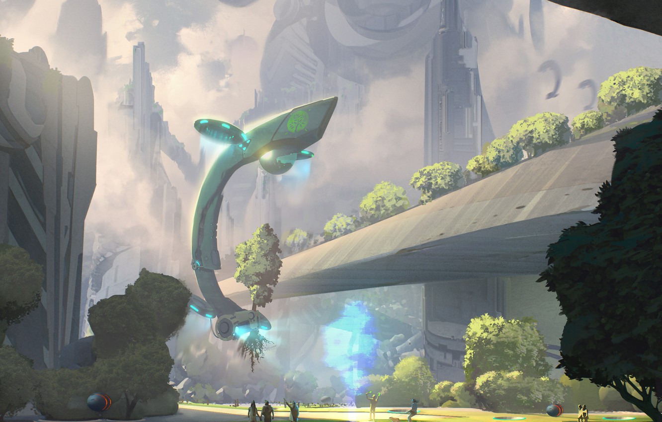 Photo Wallpaper People, Facilities, Future City - Рабочий Стол Обои Future - HD Wallpaper 