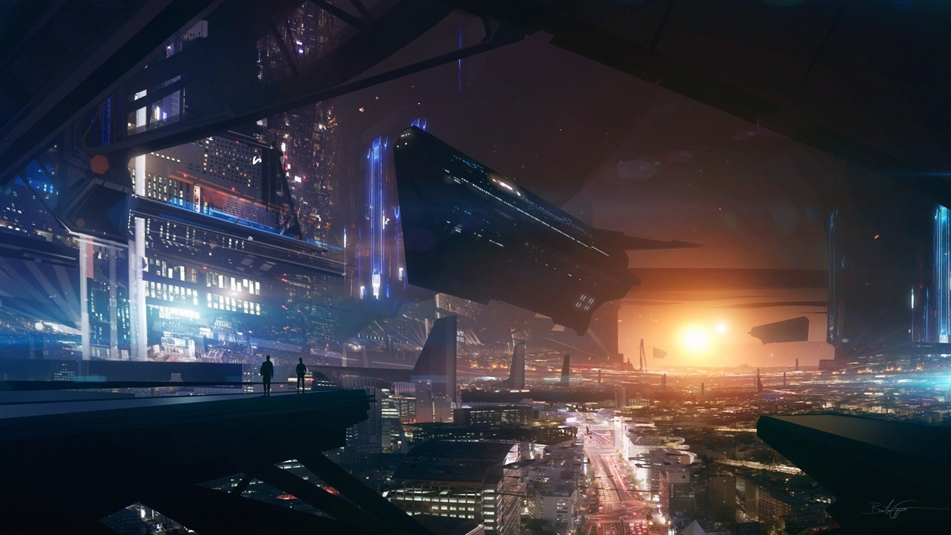 50 Futuristic City Wallpapers 
 Data-src - Anime Sci Fi City - HD Wallpaper 