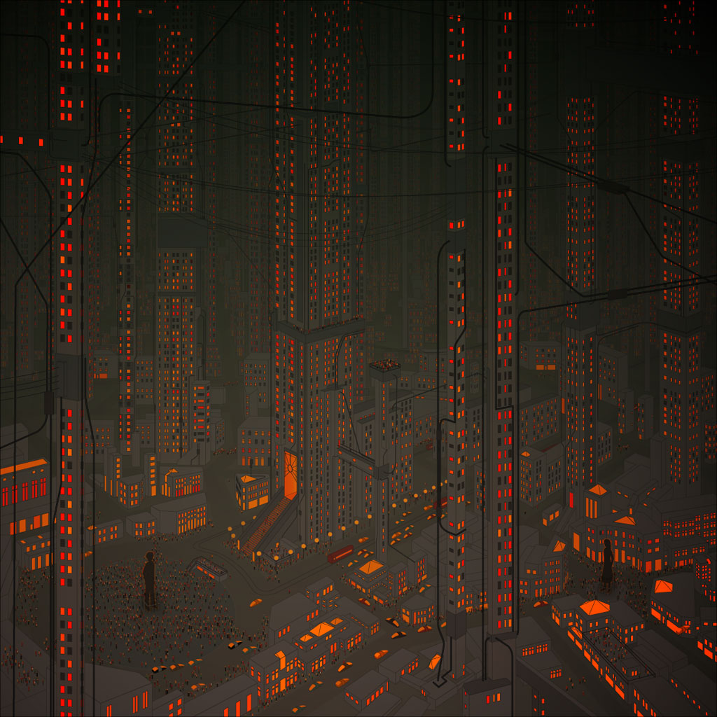 Metametropolis Illustration Ipad Wallpaper - Dark Future City - HD Wallpaper 
